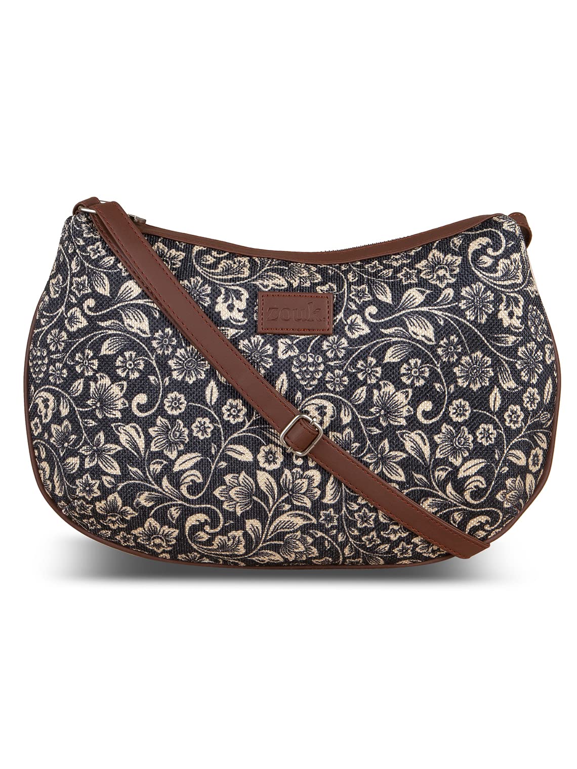 ZOUK 100% PeTA Approved Vegan Leather FloMotif Print Shoulder Bag for Women