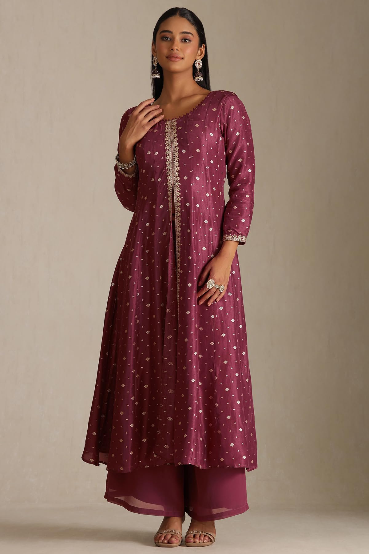 Soch Womens Dola Silk Zari Woven Suit Set With Zari