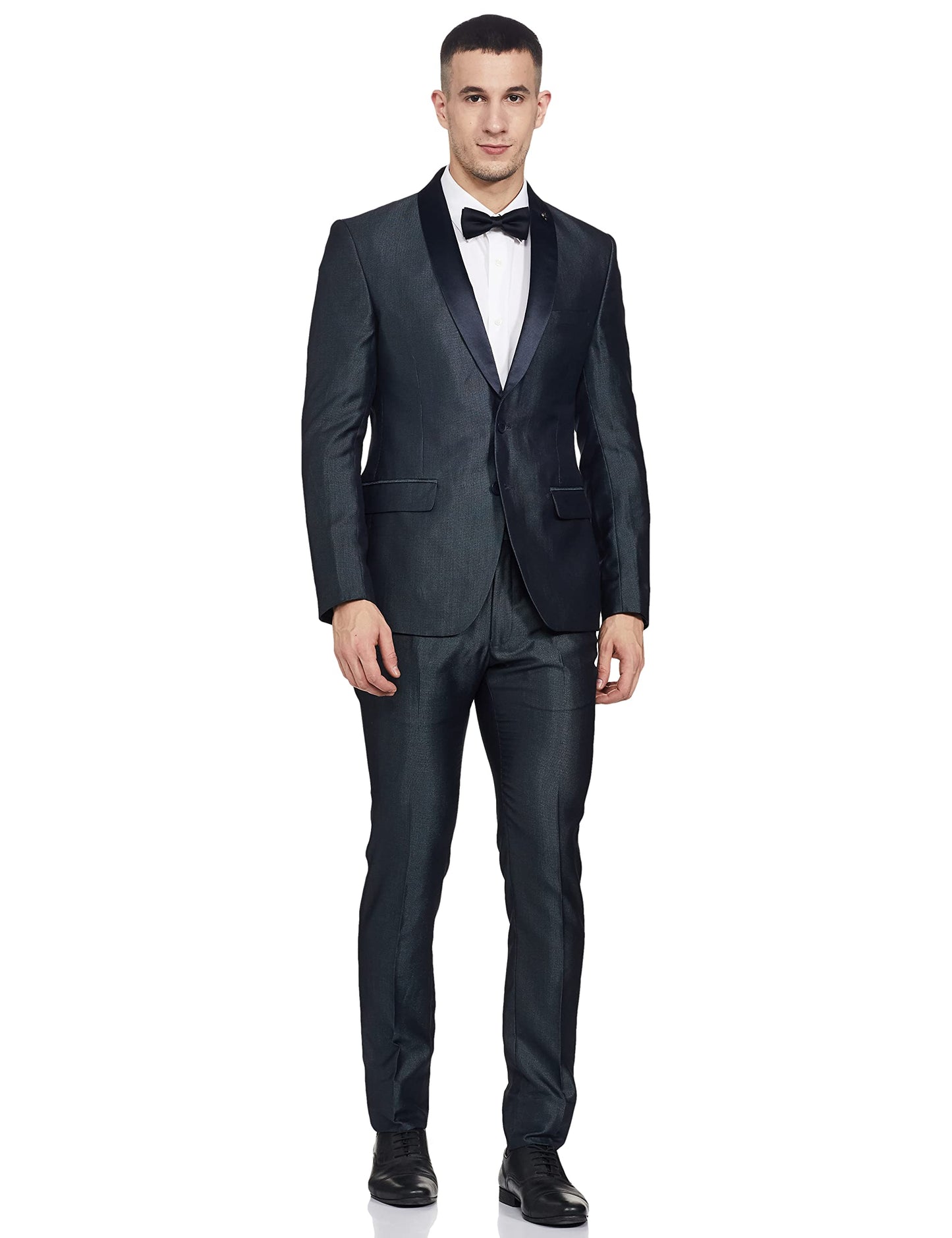 PARX Rayon Men's Full Sleeve Urban FIT Dark Blue Casual Suit Business Pants Set (XMDN00315-B6 104