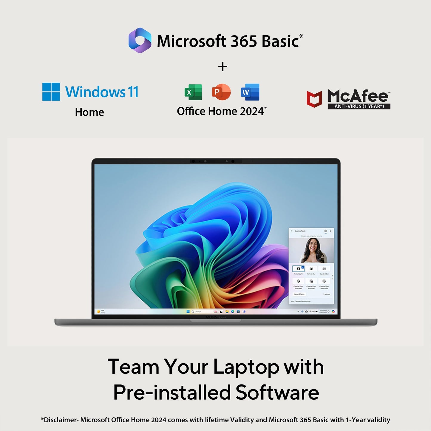 ASUS Zenbook A14 OLED (2025),Smartchoice,Qualcomm Snapdragon X,Copilot+PC,0.9kg Light-Weight,14"(35 cm),32hrs Battery Life*,16GB,512GB,Win 11,MSO 2024,M365 Basic-1yr,AI PC,Metal Body,UX3407QA-QD259WS