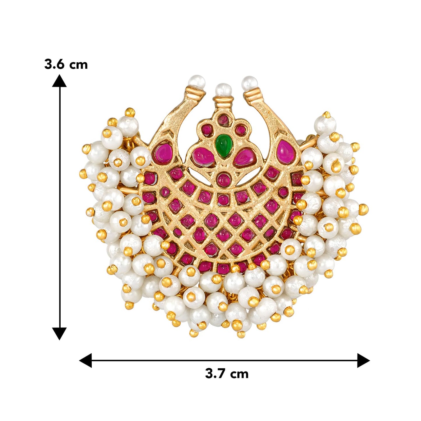 Peora Gold Plated White Beads Studded Drop & Dangle Earrings Jewellery Gift for Girls & Women