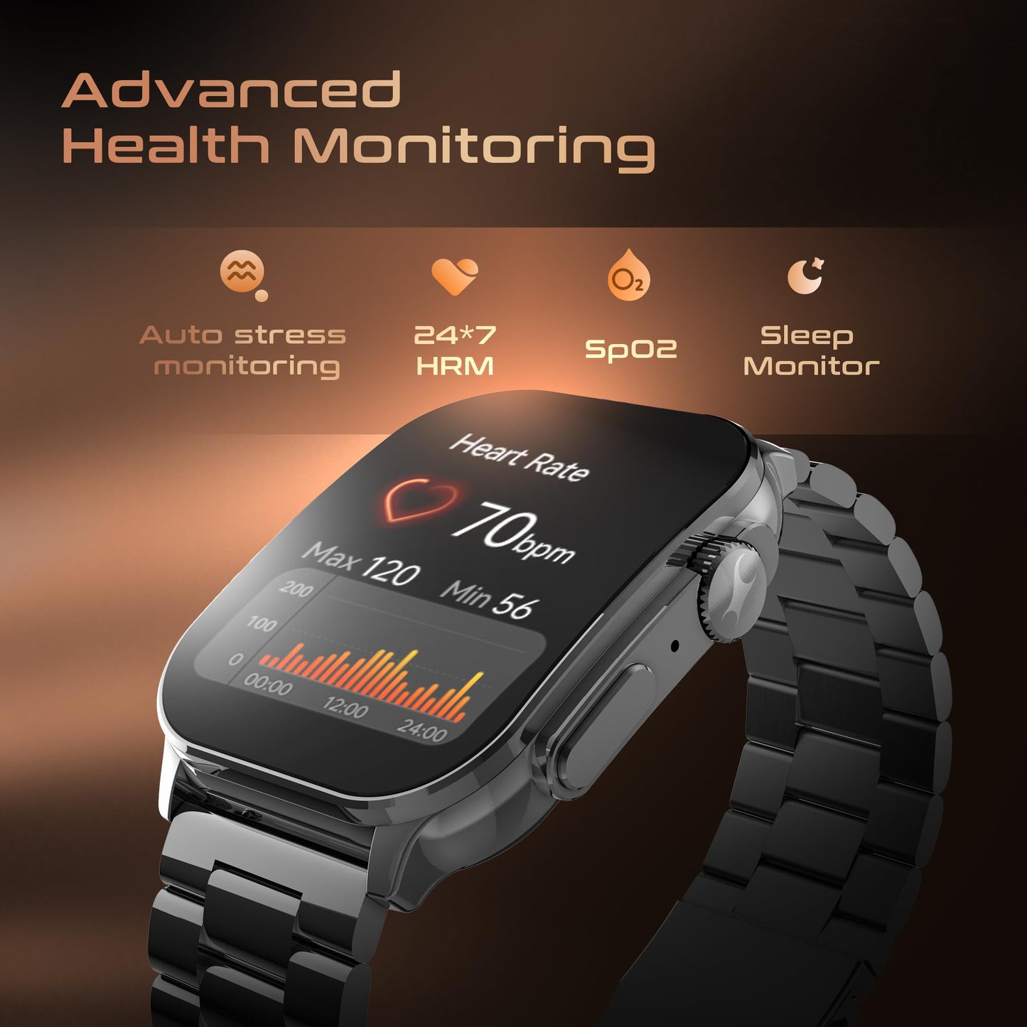 Fastrack Astor FS2 Pro Smart Watch, 1.96” AMOLED Display, 410 * 502 Pixel Resolution, SingleSync BT Calling, AI Voice Assistant, 100+ Sports Modes & Smartwatch Faces, Upto 5 Day Battery, IP68