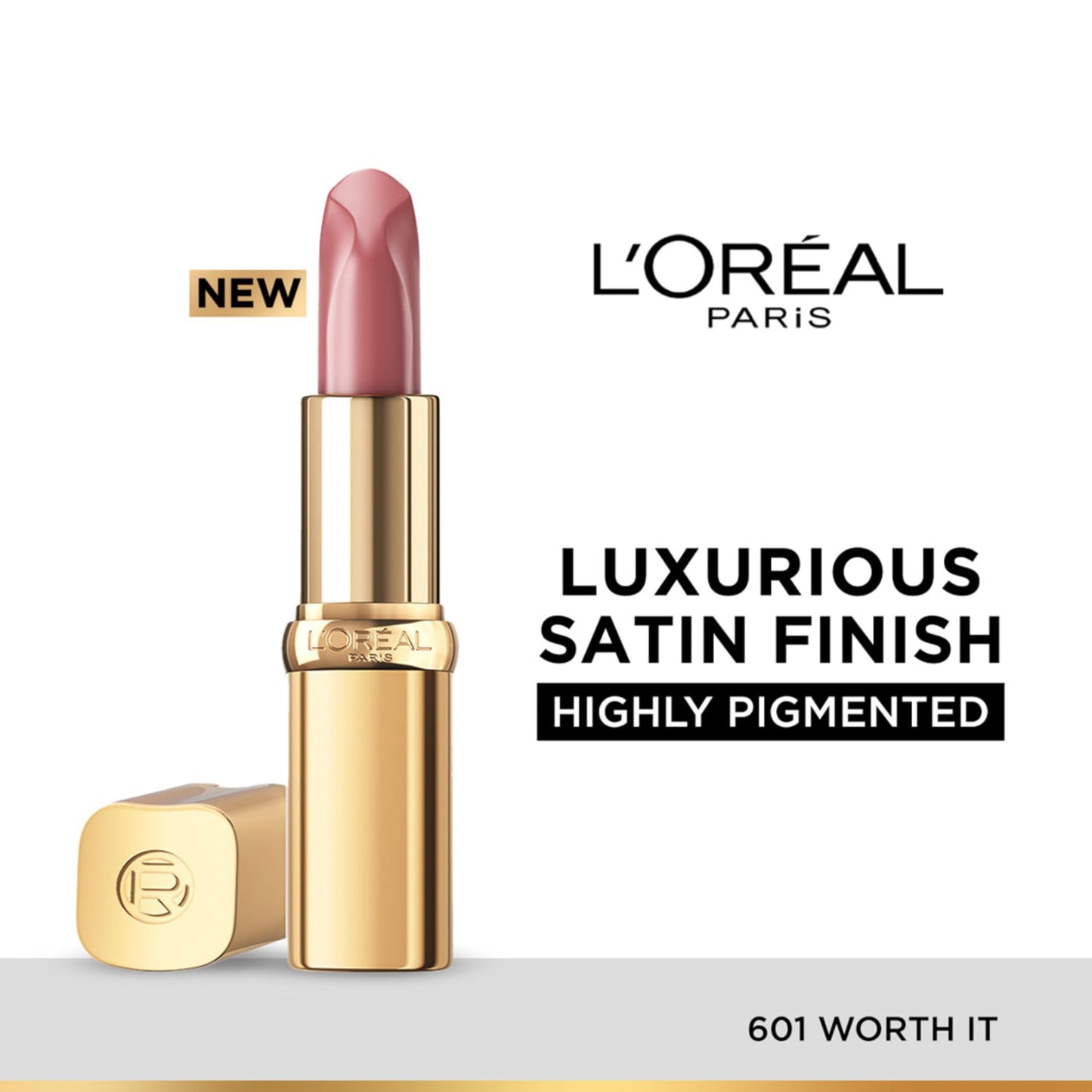 L'OREAL PARIS Color Riche Satin Lipstick- 601 Worth It, 4 Gm