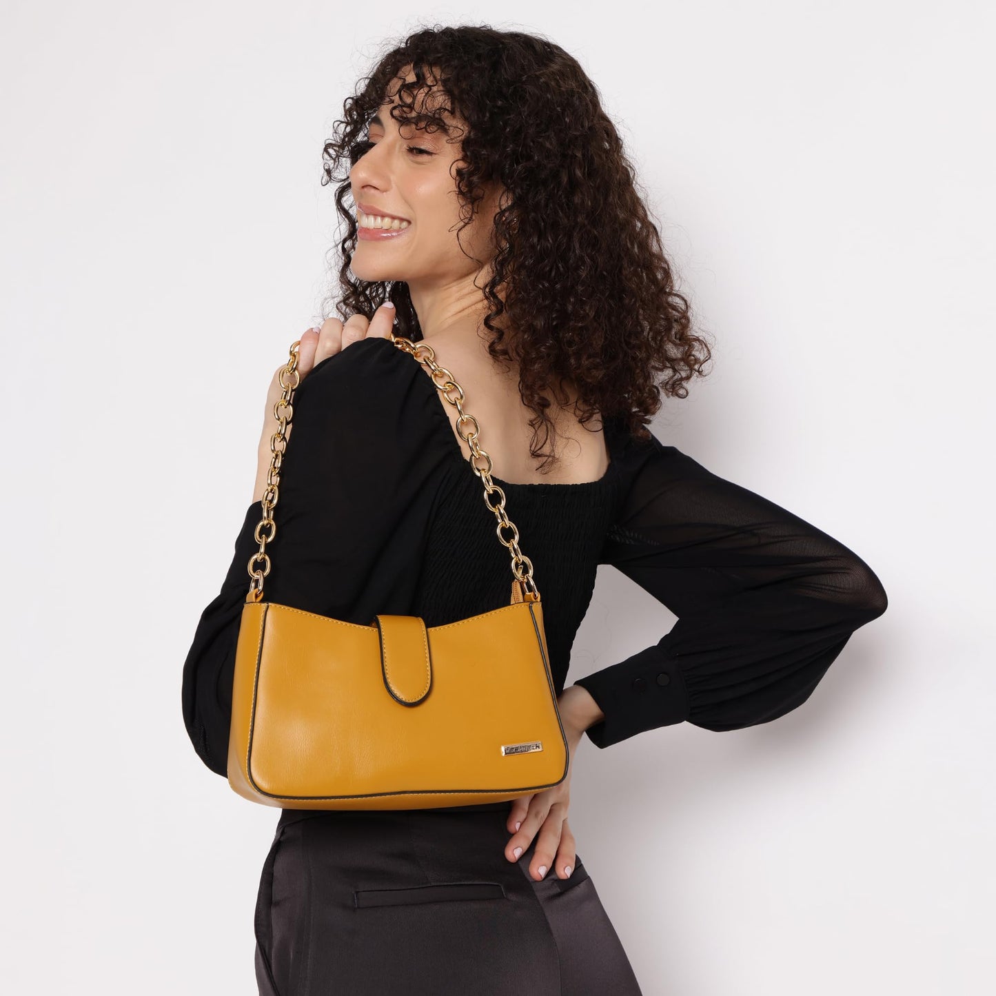 Fastrack Women's Shoulder Bag (Mustard)