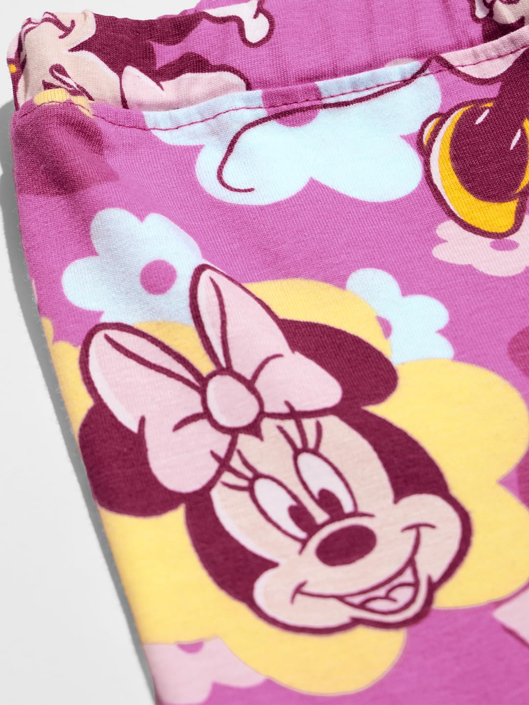 The Souled Store Official Disney: Bowtastic Printed Cotton Leggings for Girls Pink