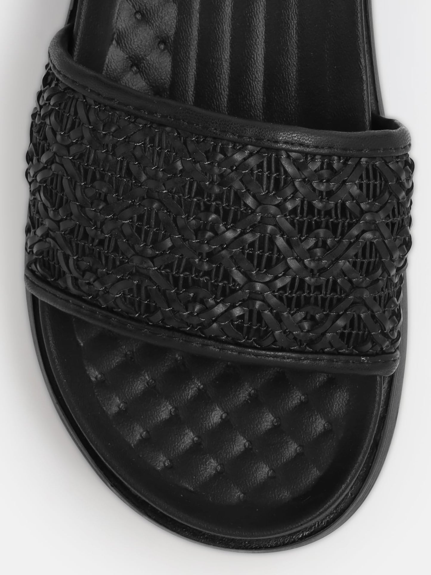 KENNETH COLE Women's Flatform Slide Sandal | Synthetic | Woven Strap, Open Toe | Black, UK8