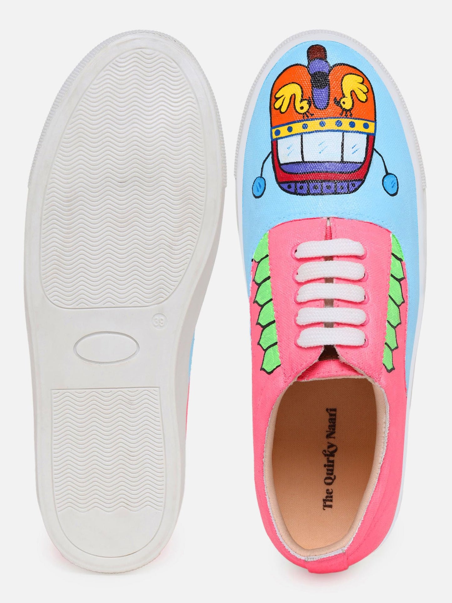 THE QUIRKY NAARI Meter se chaloge Sneakers in Eye-Catching Colors | Multicolor