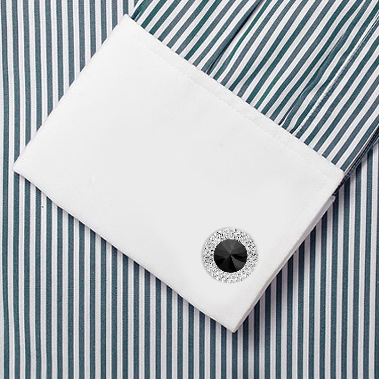 Peora Black Two Tone Cufflinks Set Stylish Wedding Business Accessories for Men & Boys - Valentines Gift for Him