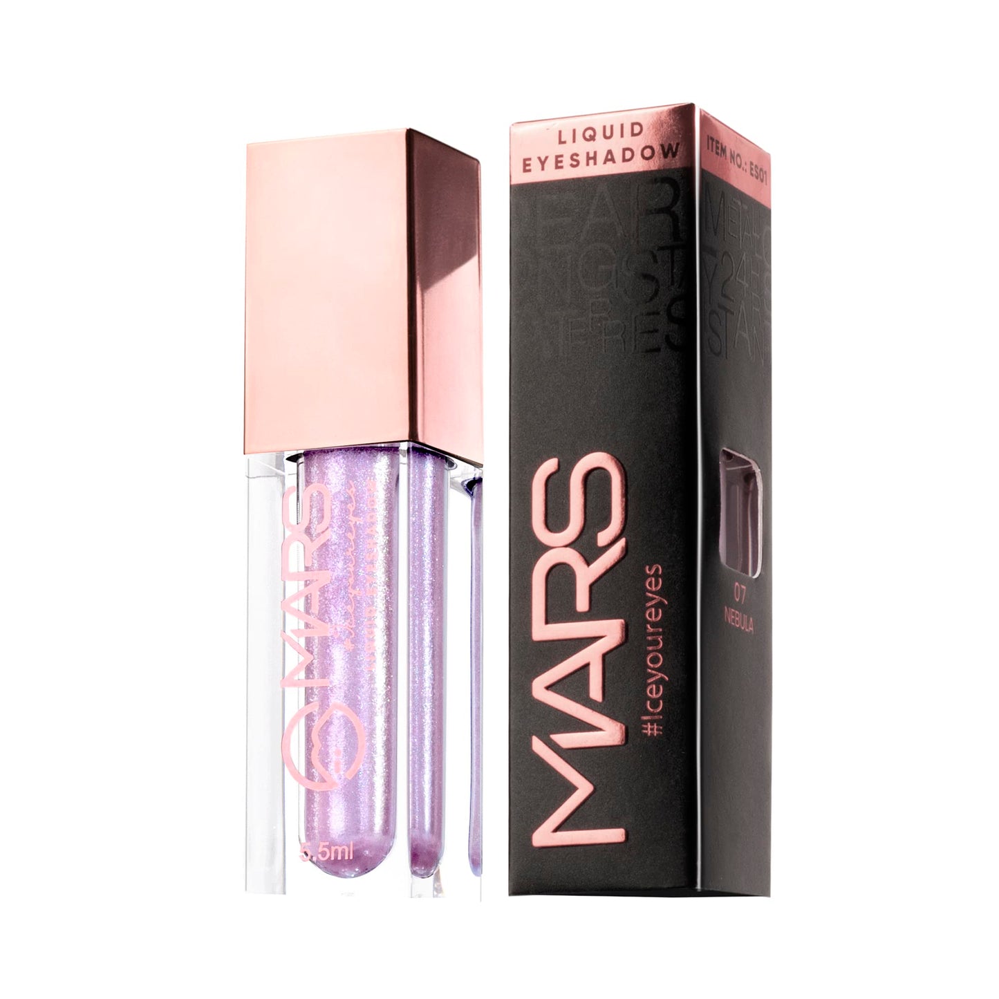 MARS Metallic Liquid Glitter Eyeshadow | Waterproof & Highly Pigmented | Smooth Glide Formula (5.5ml) (Nebula)