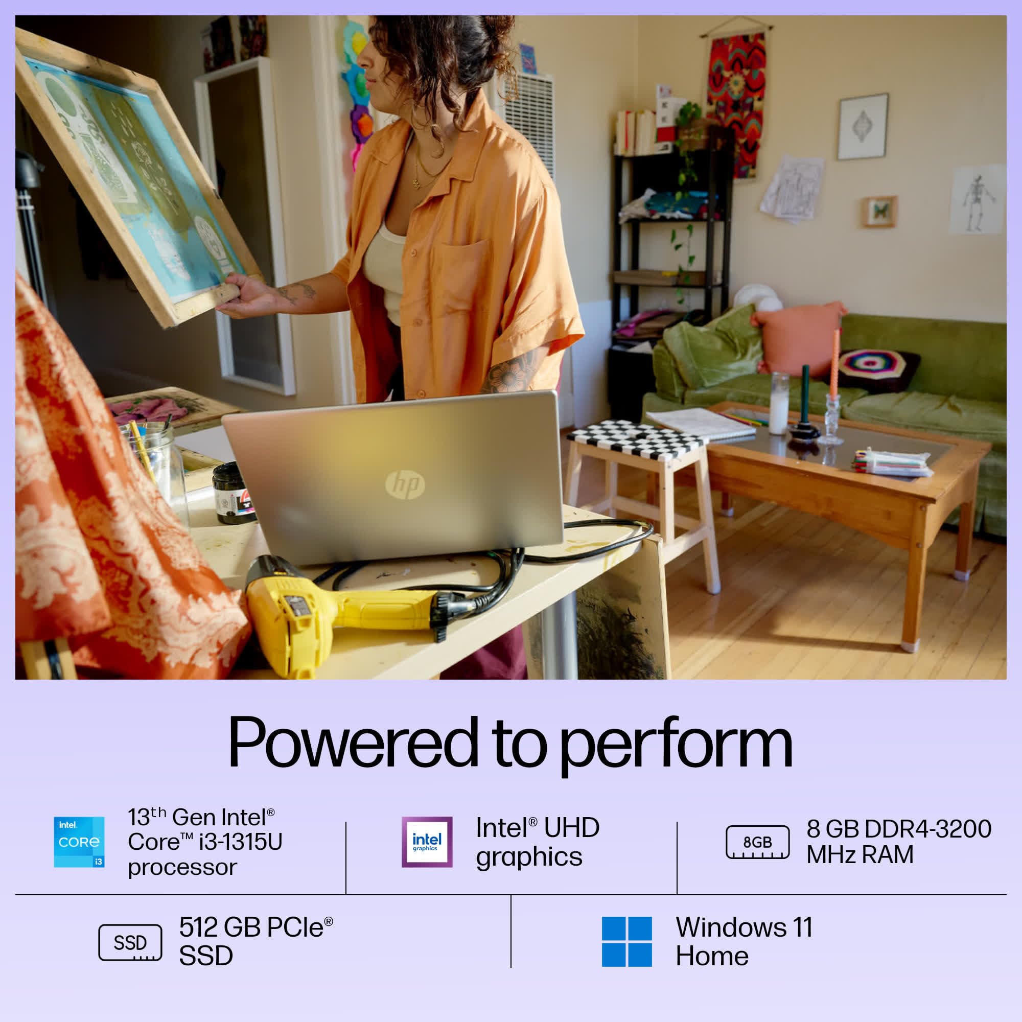 HP 15 Intel Core i3 13th Gen (8GB Ram/512GB SSD/Fhd/Ms Office 21