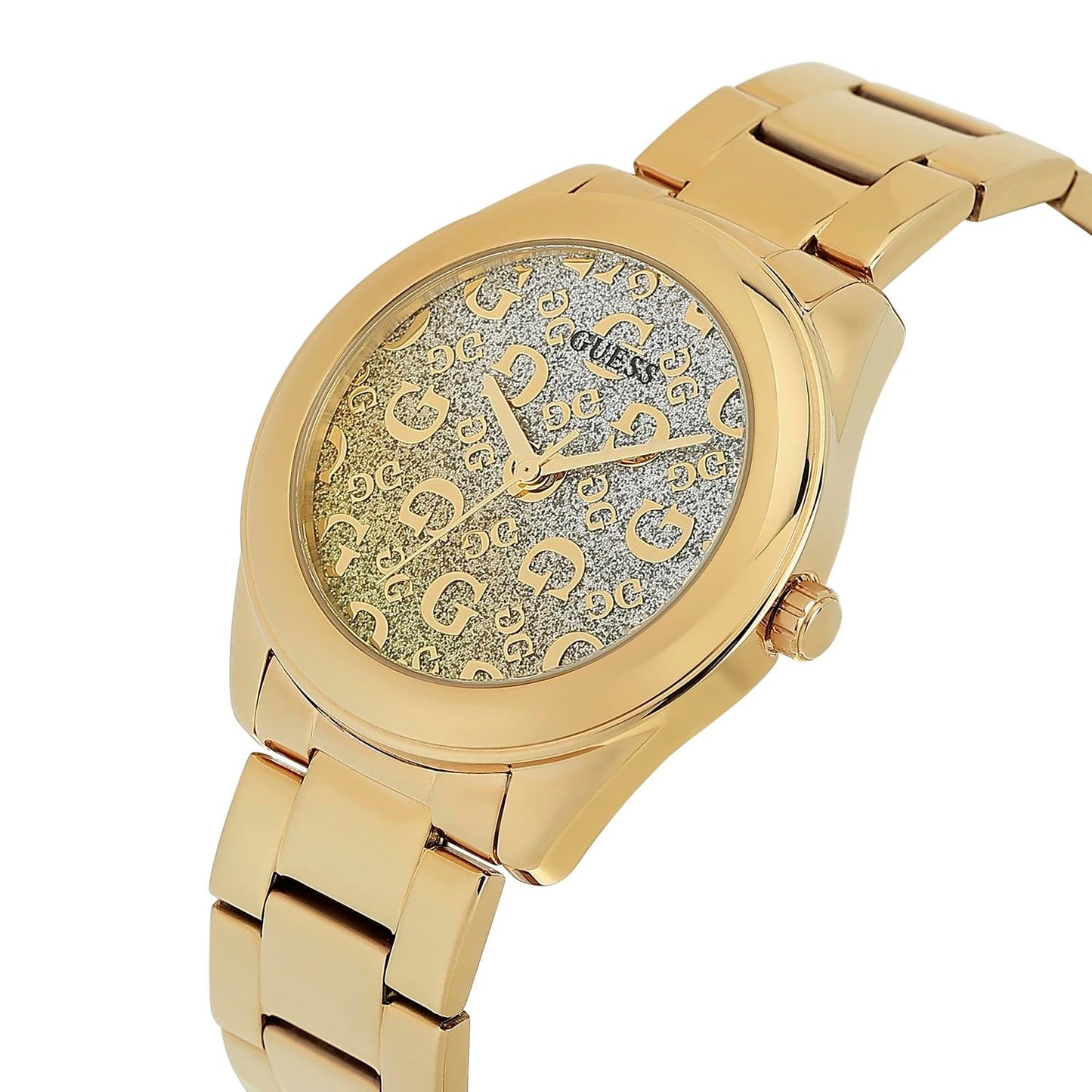 GUESS Stainless Steel Analog Gold Dial Women's Watch-U1402L2M