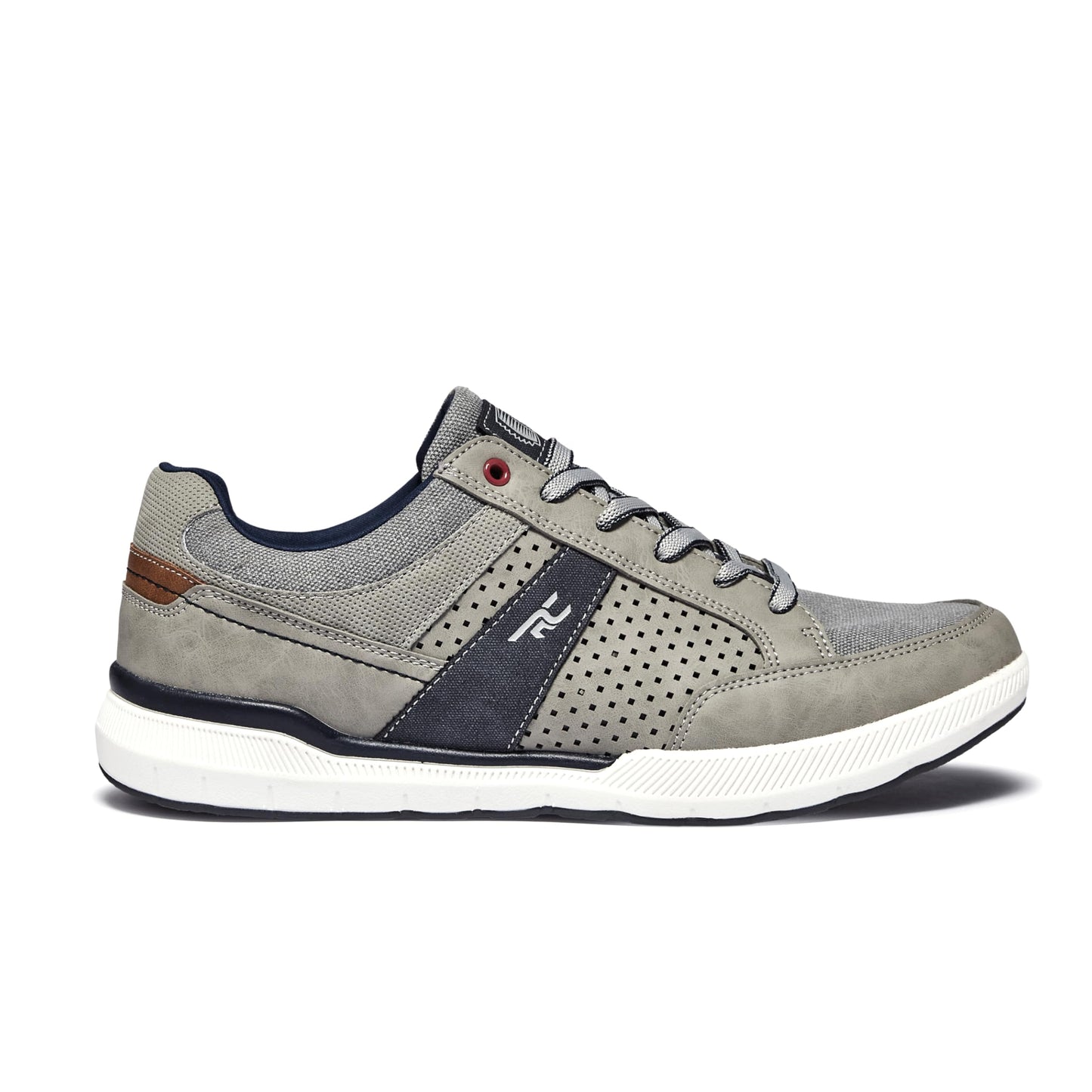 Red Chief Sports Casual Sneakers for Men & Boys | Stylish Lace Up Low Ankle Shoes | Everyday Sneakers | Comfortable Trendy Footwear | M.Grey-White | Size-7 | C6008 F041