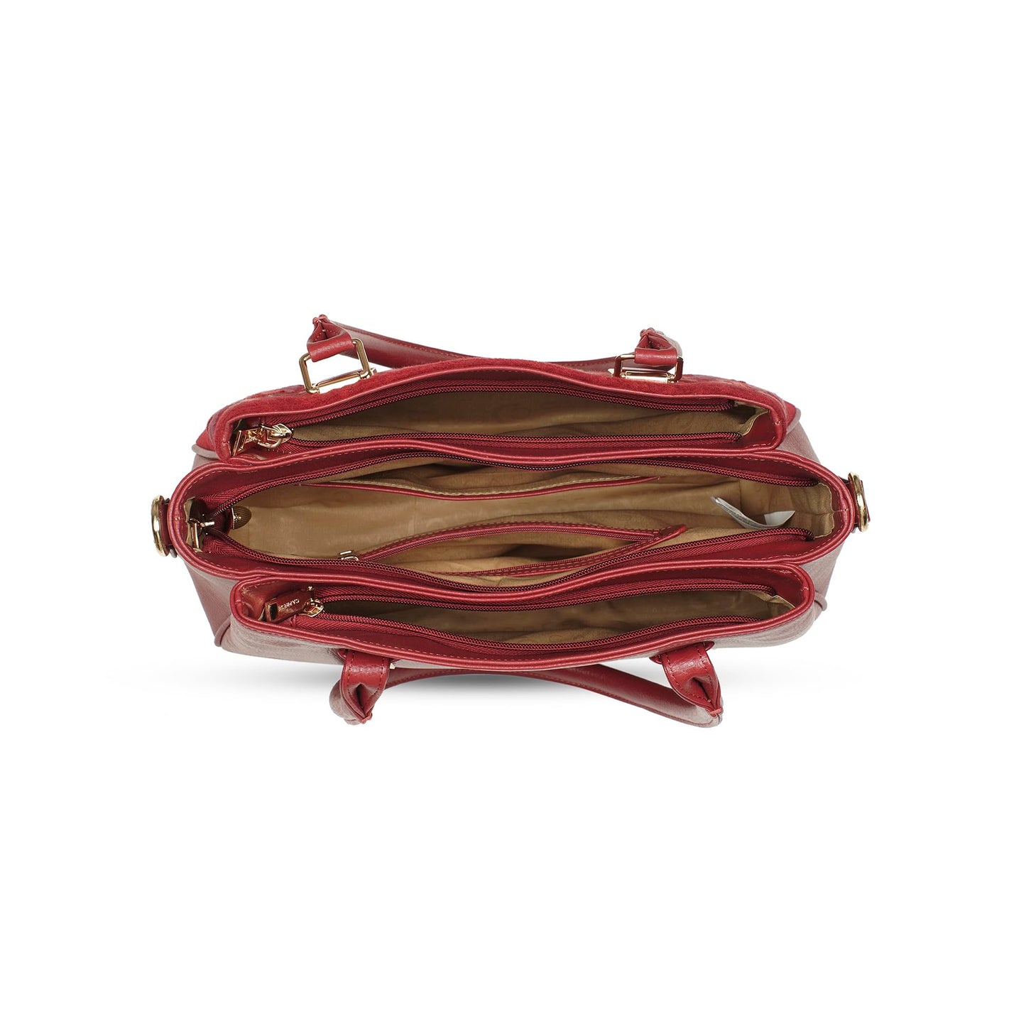 Caprese Siji Tresana Large Satchel Bag for Women | Kashida Embroidery Handbag with Adjustable & Detachable Strap & 3 Spacious Compartments | Stylish Handheld Bag for Work, Travel & Everyday Use