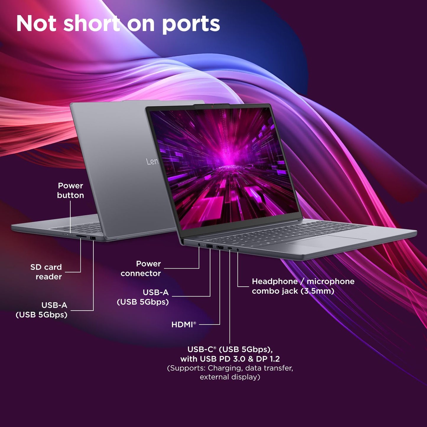 Lenovo Smartchoice Ideapad Slim 3 13Th Gen Intel Core I7-13620H 15.3 Inch(38.8Cm) WUXGA IPS Laptop(16GB RAM/512GB SSD/Windows 11/Office Home 2024/Backlit Keyboard/1Yr ADP Free/Grey/1.6Kg),83K100CJIN