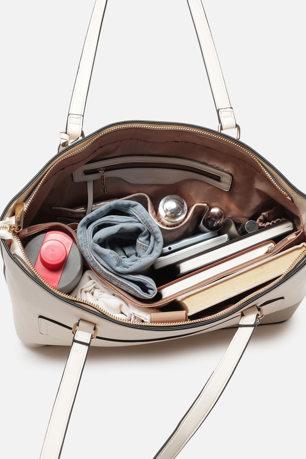 Women Cream Formal Handbag