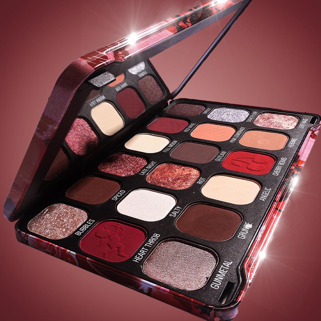 Makeup Revolution Forever Flawless Palette Cherry Rebel Red – Bold Reds & Pinks – Intense Pigmentation & Blendability
