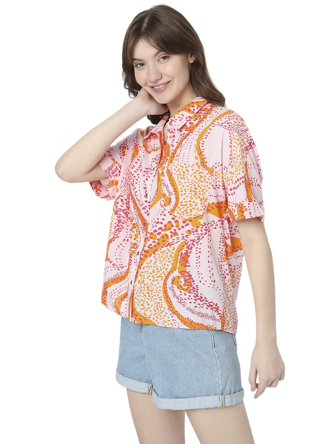 VERO MODA-Slim fit Shirt (10297128_Roseate Spoonbill_S)