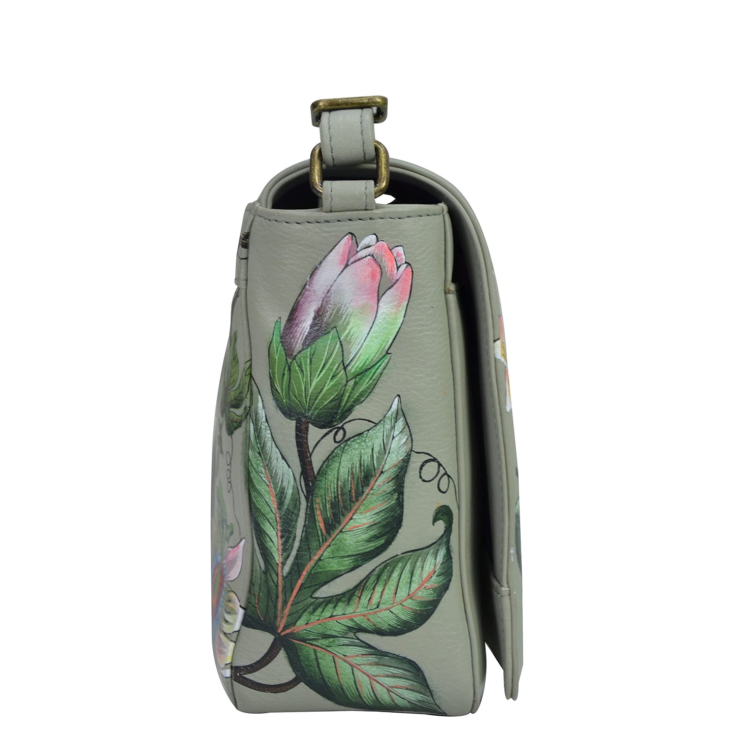 Anuschka Women’s Hand-Painted Genuine Leather Flap Crossbody - Floral Passion