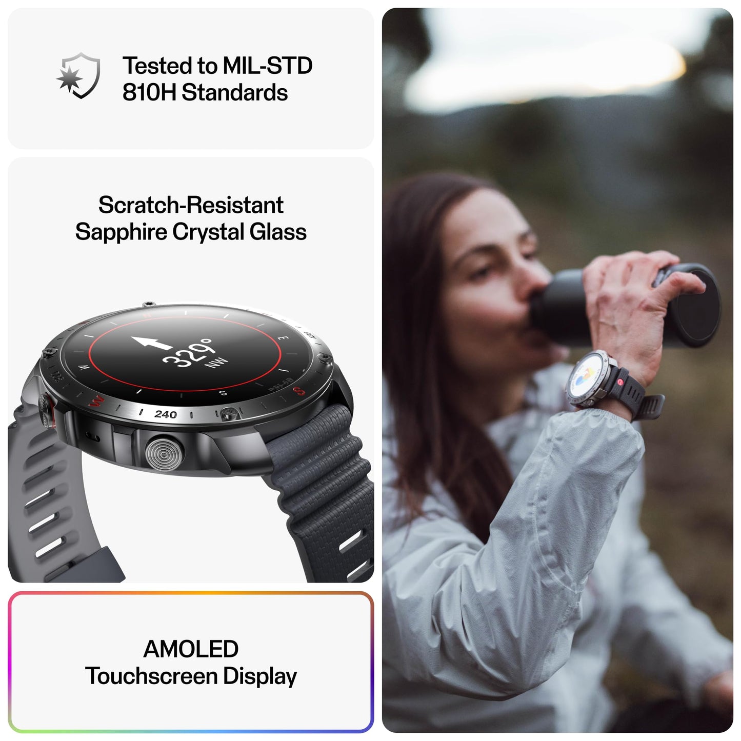 Polar Grit X2 Pro Premium Dual-GPS Multisport Smartwatch | Military-Grade Rugged Outdoor Watch | Advanced Navigation | ECG & Heart Rate, Sleep & Recovery | Sapphire Glass | 10-Day Battery | Stone Grey