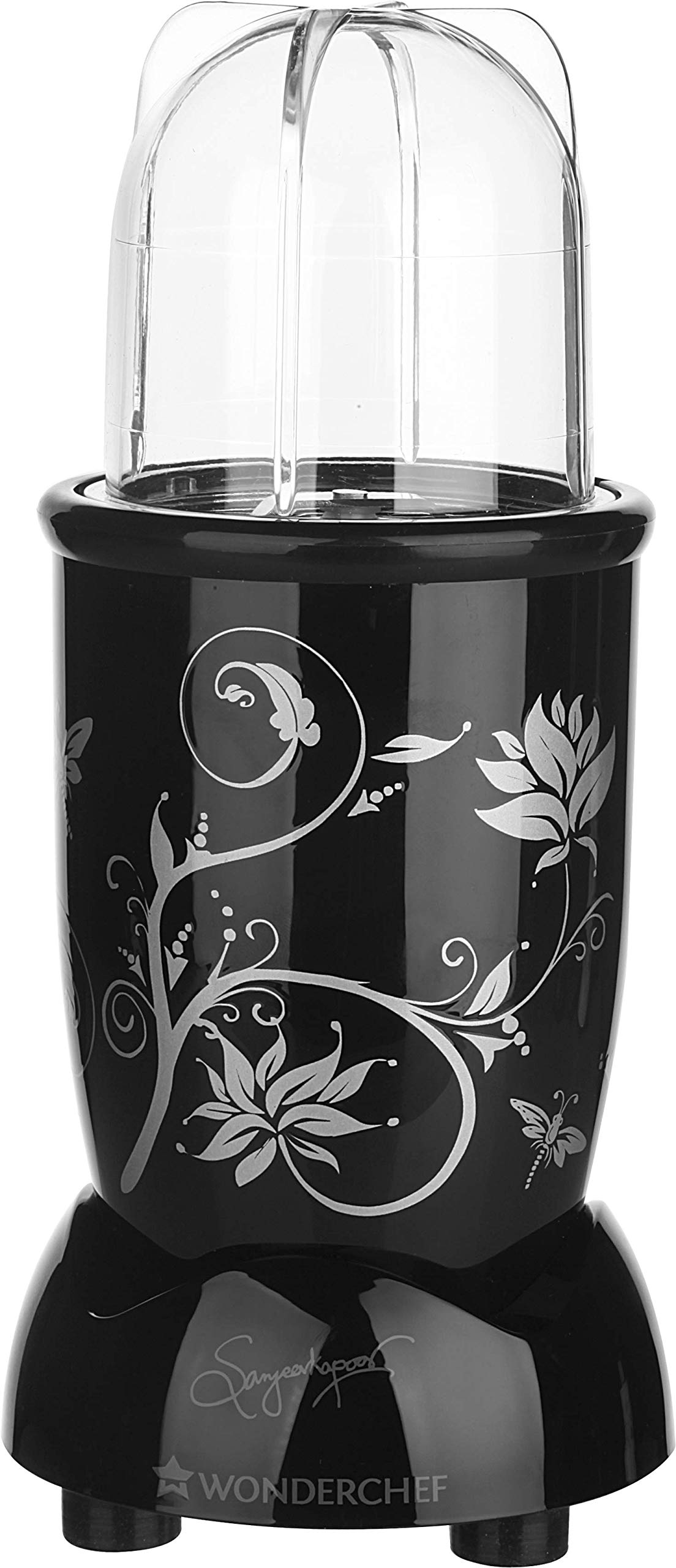 Wonderchef Nutri Blend Complete Kitchen Machine, Mixer Grinder, Blender, Chopper, Juicer, Stainless Steel Blades, 4 Jars with chopper, 500 Watts, Black, Online Recipe Book By Chef Sanjeev Kapoor