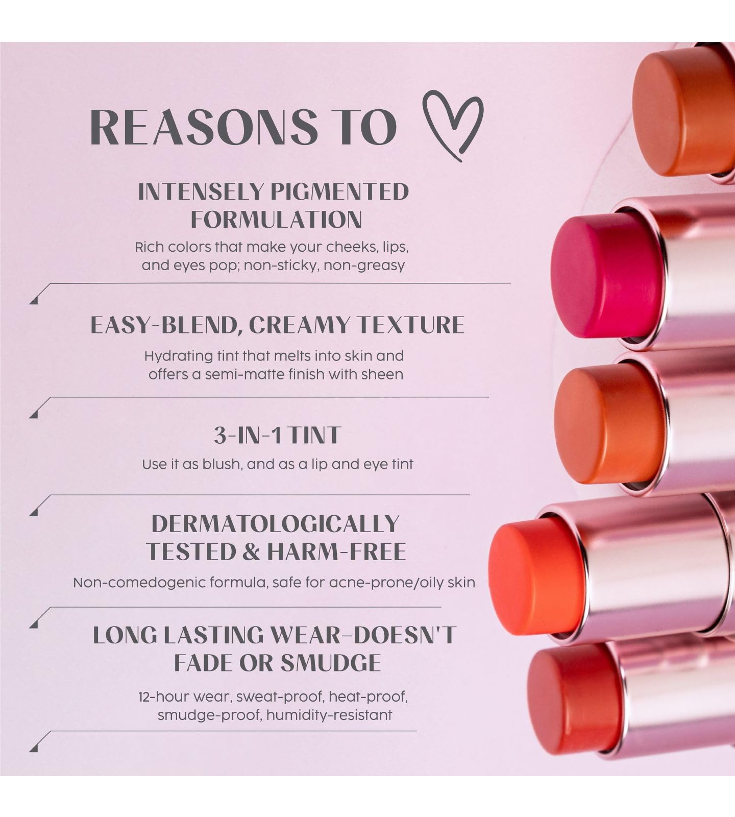 House of Makeup Dab N Glow Lip and Cheek Tint | Pigmented Blusher for Face Makeup | Creamy, Easy-Blend Multi-Use Tint for Women & All | 8 gms | Peach Cobbler