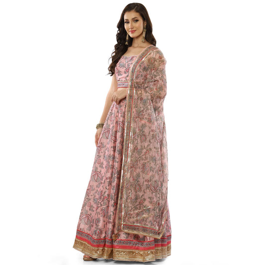 BIBA Women's Polycotton Lehenga Set (SKDASSORTED8263_Soft Pink_38)