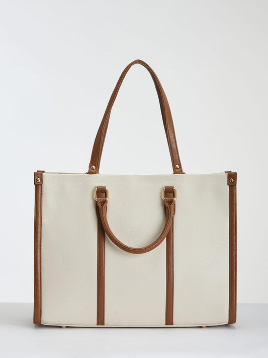 Fargo Iconic Tote Bag for Women | Vegan Leather Handbag with 15-Inch Laptop Compartment, Smooth Zip, Luxury Look | Stylish Office, College & Travel Tote | Made in India