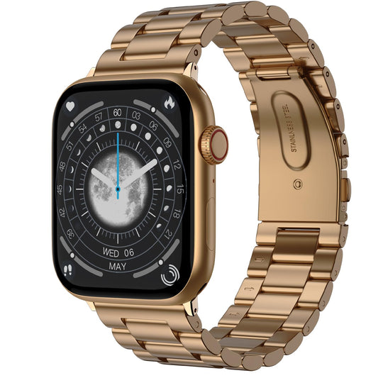 Fire-Boltt Newly Launched Vogue Large 2.05" Display Smart Watch, Always On Display, Wireless Charging, App Based GPS with Bluetooth Calling & 500+ Watch Faces (Chain Rose Gold)