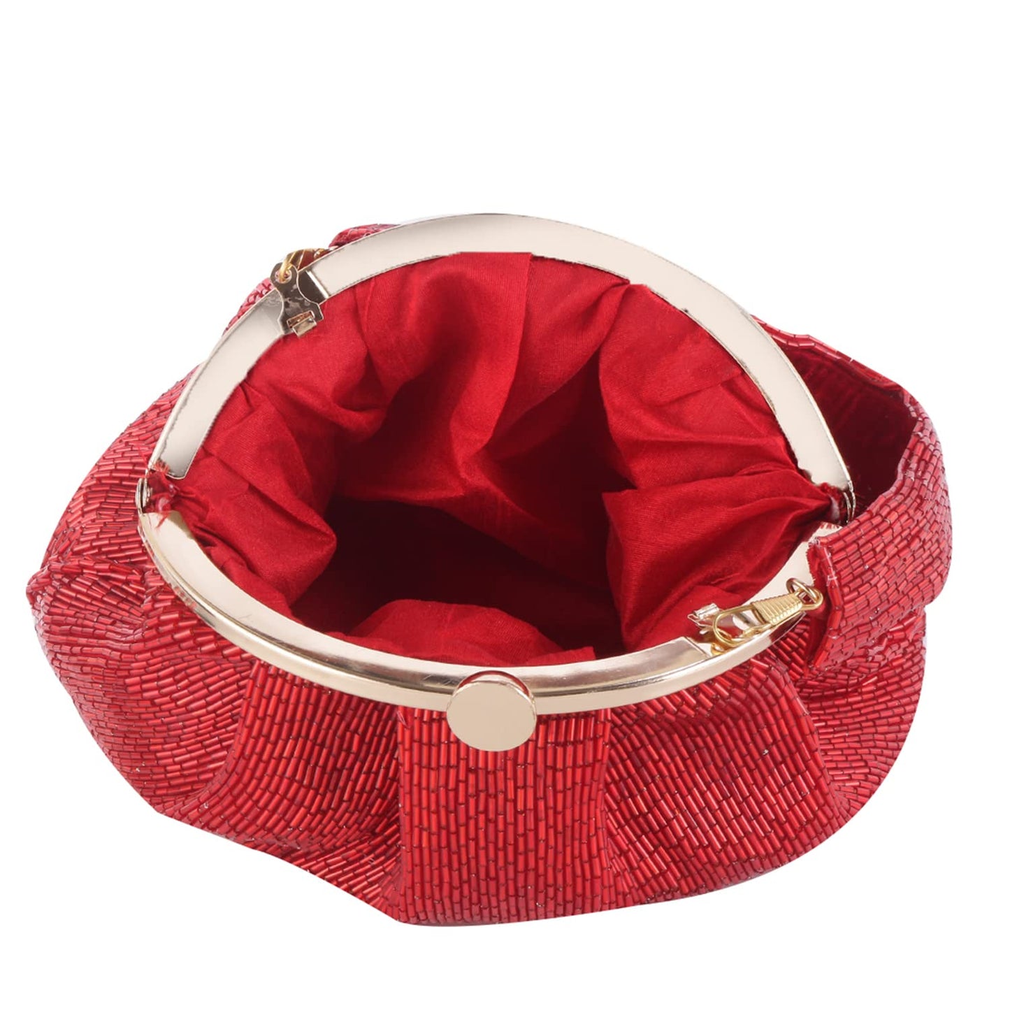 SWISNI Red red katdana batua bag II Women's Traditional Designer Clutch For Women & Girls II BATUA BAGS