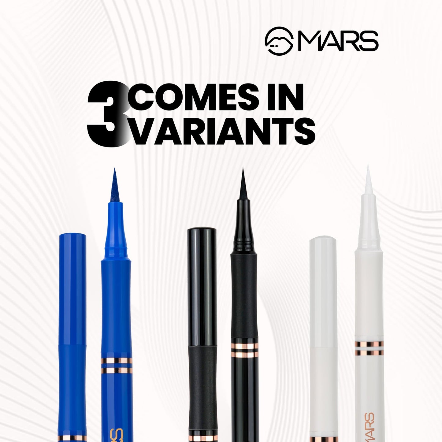 MARS Smudge Proof Liquid Pen Eyeliner with Ultra Fine Tip | Matte Finish & Waterproof (1.5g) (White)