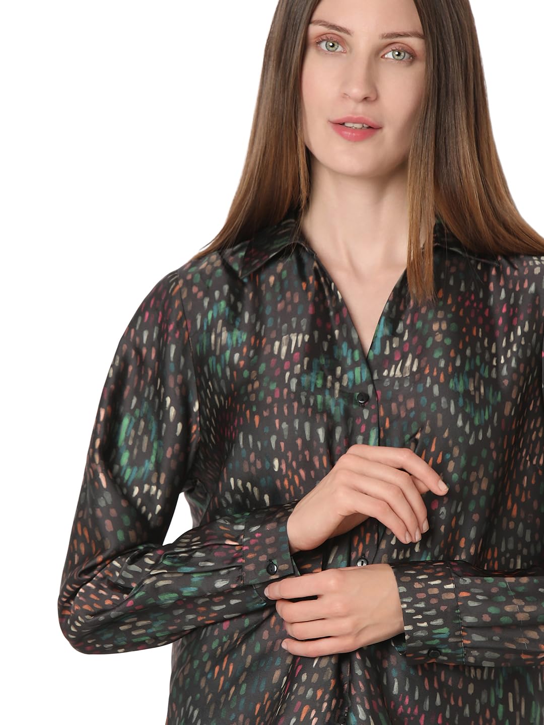 VERO MODA Women's Regular Fit Black Shirt