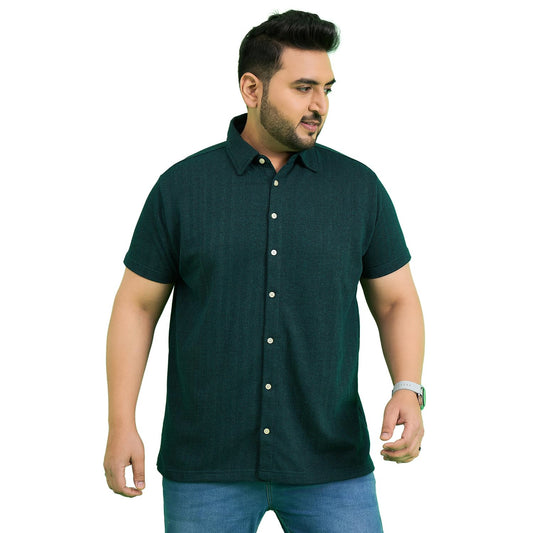 Bigbanana Men's Plus Size Teal Solid Shirt (Vortex,Teal,5XL)