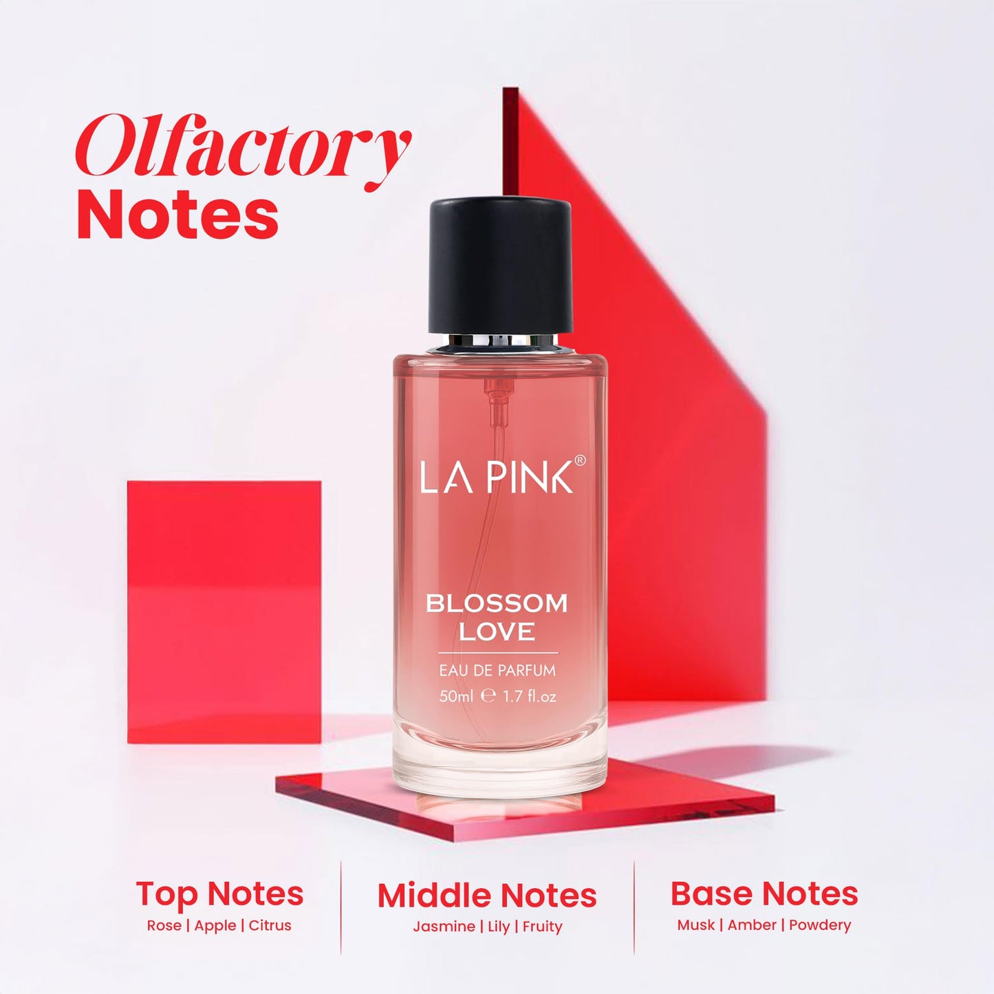 La Pink Blossom Love EDP Perfume for Woman & Man | Rose, Citrus, Fruity & Amber Notes | Long Lasting Unisex Luxury Fragrance for Men & Women | 50ml