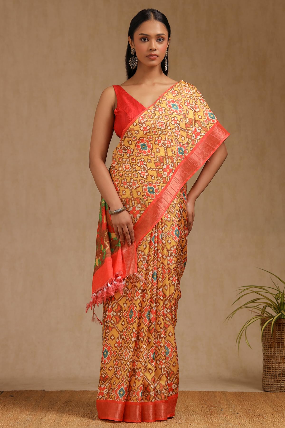 Soch Womens Multicolour Art Silk Pochampally Saree