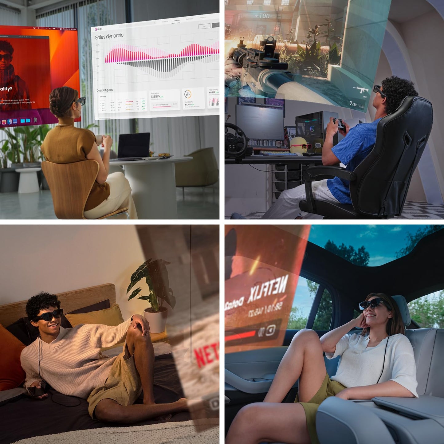 XREAL Air 2 AR Glasses, 130" Wearable Display with All-Day Comfort, 72g 120Hz 1080P, Ideal for Gaming, Streaming, Smart Glasses, Best TV/Projector/Monitor Alternative