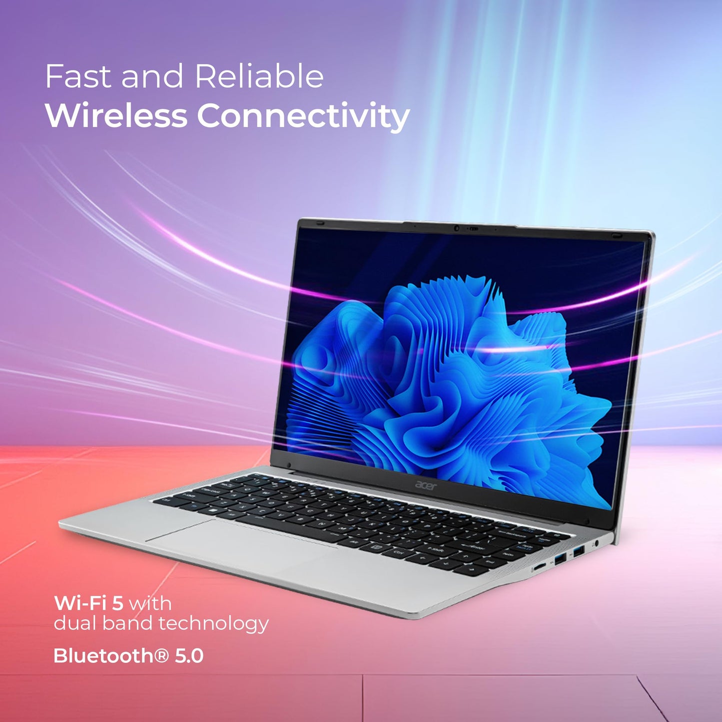 acer Aspire 3, Intel Core Celeron N4500, 12GB LPDDR4X RAM, 512GB SSD, HD, 15.6"/39.62cm, Windows 11 Home, Pure Silver, 1.5KG, A325-45, Thin and Light Laptop