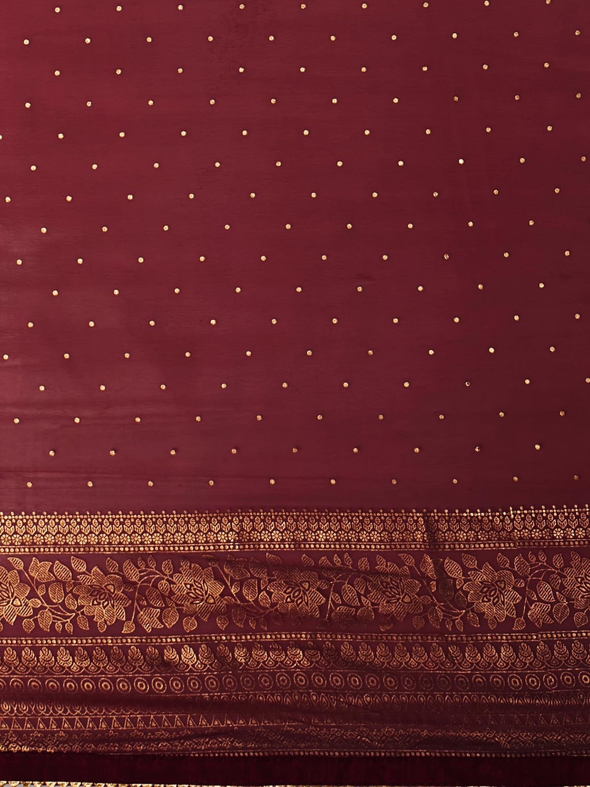 SAMAH Women's Georgette Foil Printed Lace Work Saree with Unstitched Blouse Piece (4402S3153N_Rani Pink)