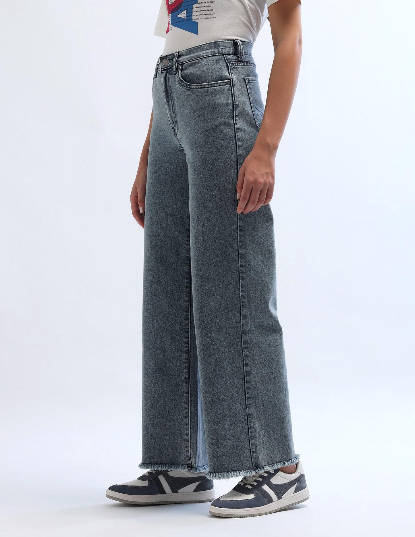 U.S. POLO ASSN. High Rise Wideleg Jeans (UWAW24JEN227_Blue_30)