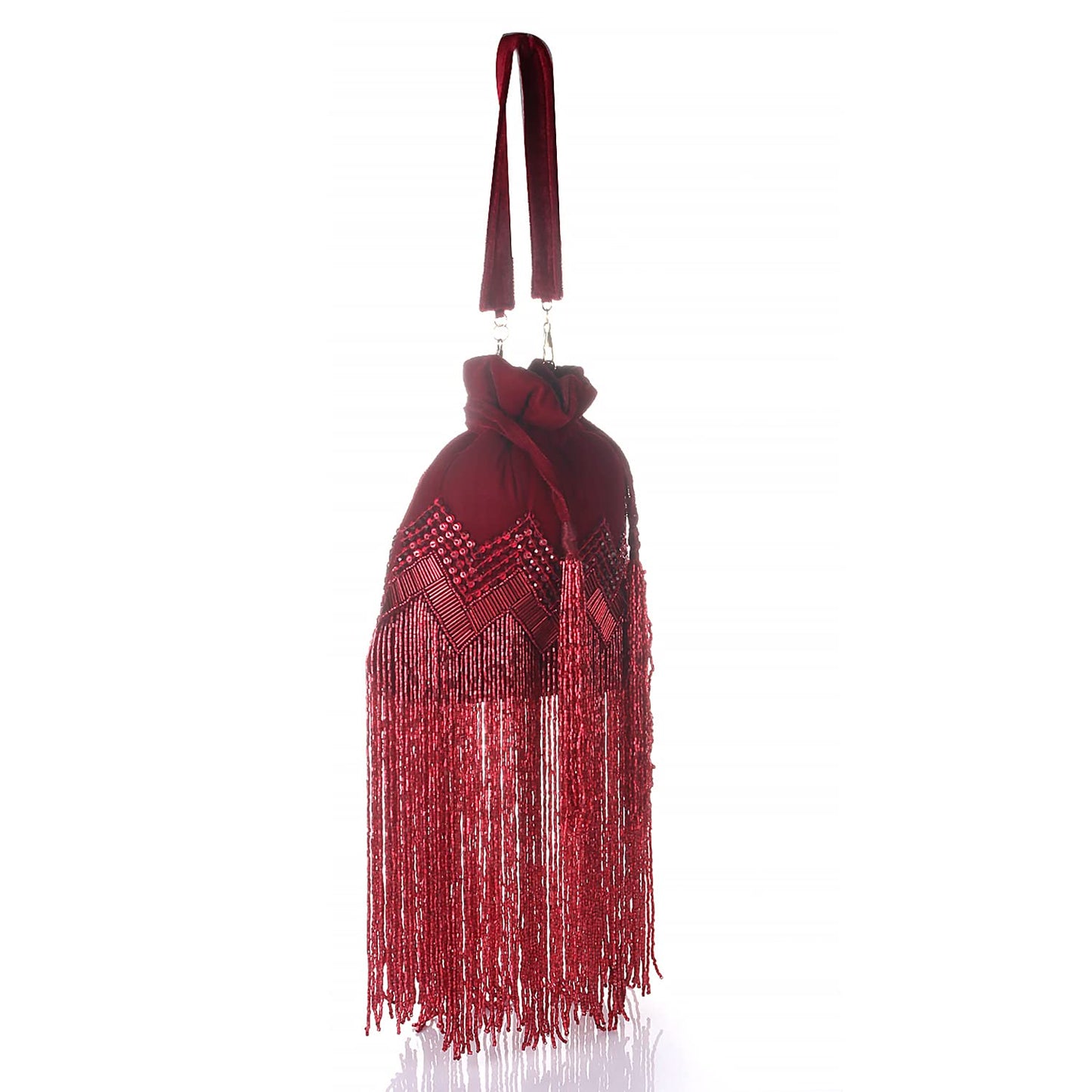 SWISNI Marron long tassel marron potli II Women's Traditional Designer Clutch For Women & Girls II DESIGNER POTLIS