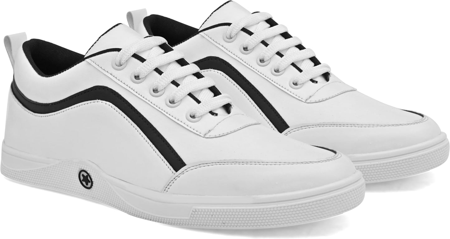 STANPHORD Men's Nova White Sneakers_8 UK (TPKP 15)