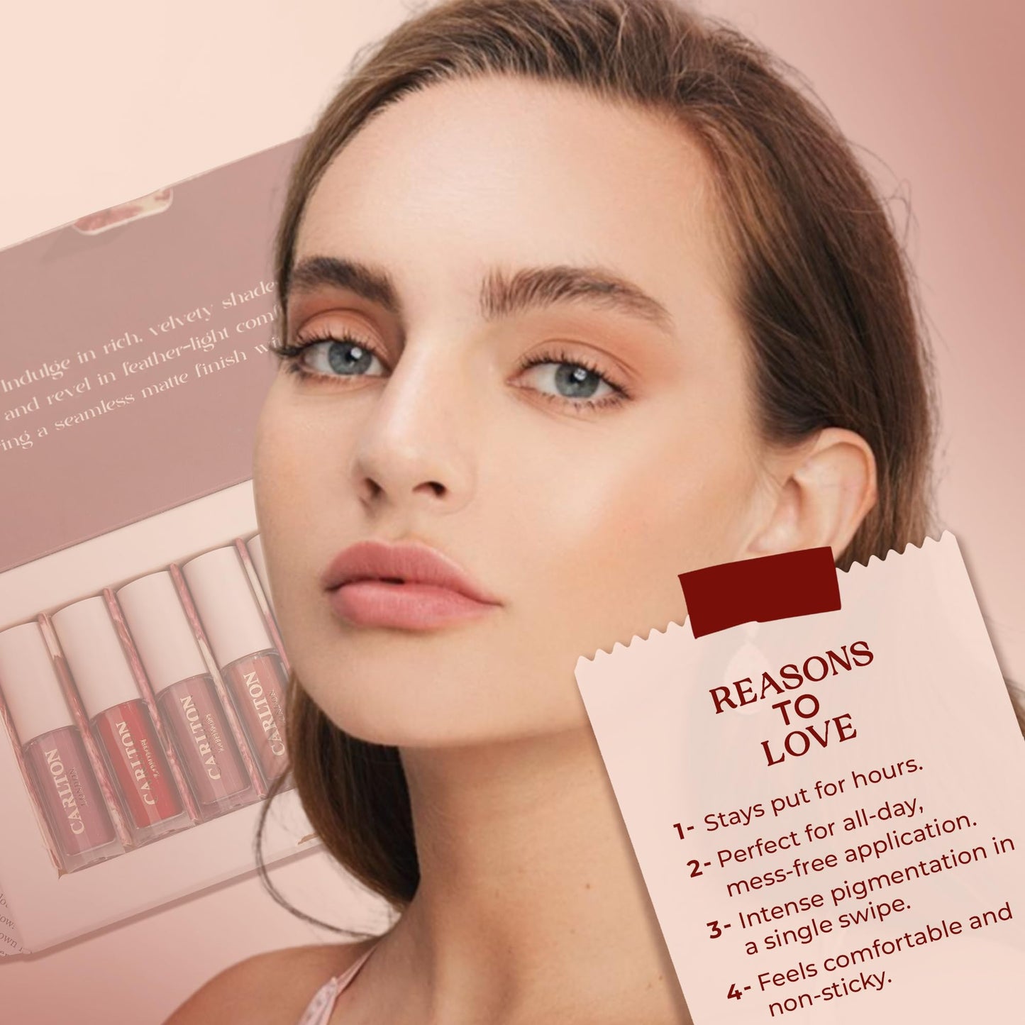 Carlton London Matte Liquid Lipstick Smudge-Proof | Long Lasting | Highly Pigmented |Makeup Gift Set - 8 CLGCYT8_1.7ml