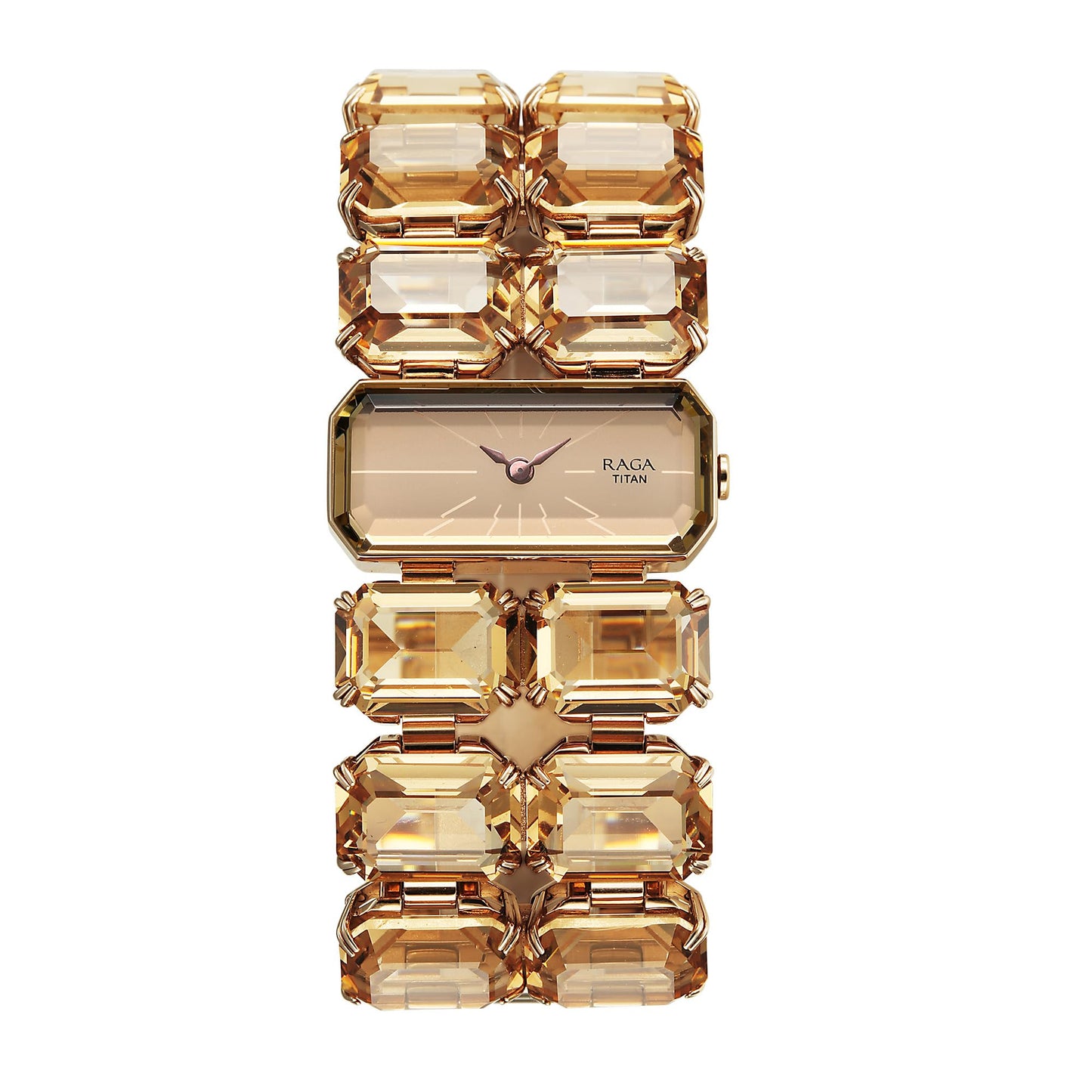 Titan Raga Cocktails Quartz Analog Brown Dial Metal Strap Watch for Women