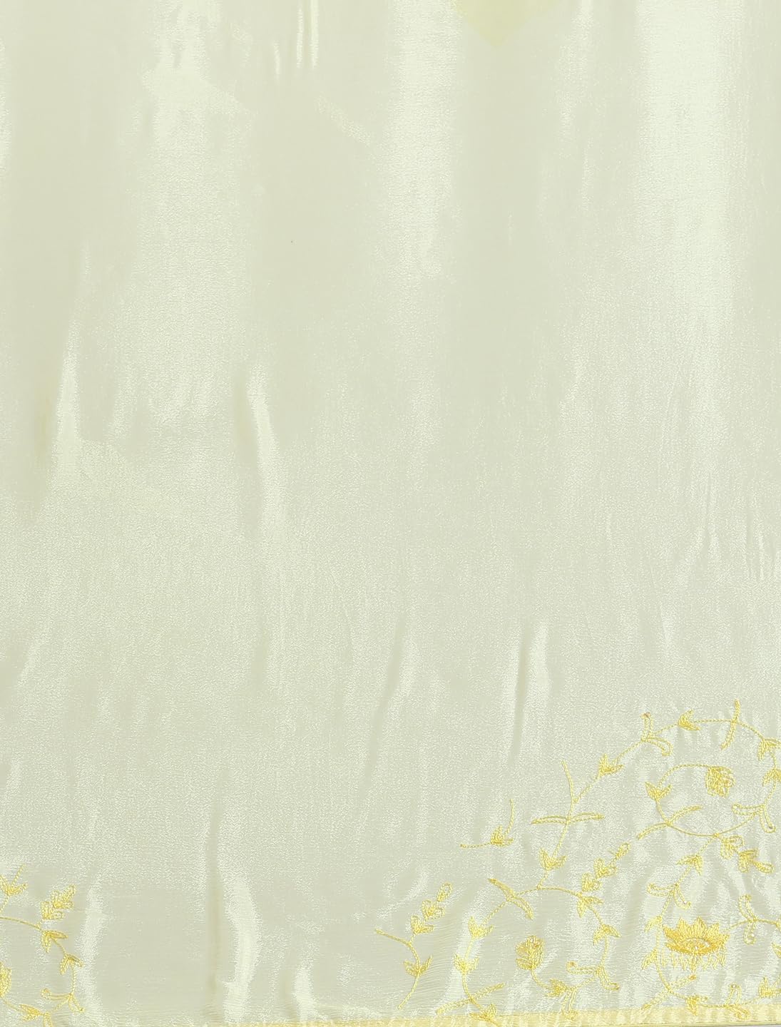 THE WEAVERS SHOP BY RAAVI Pure Chiffon Thread Jaal Hand Embroidery Saree With Unstitched Blouse