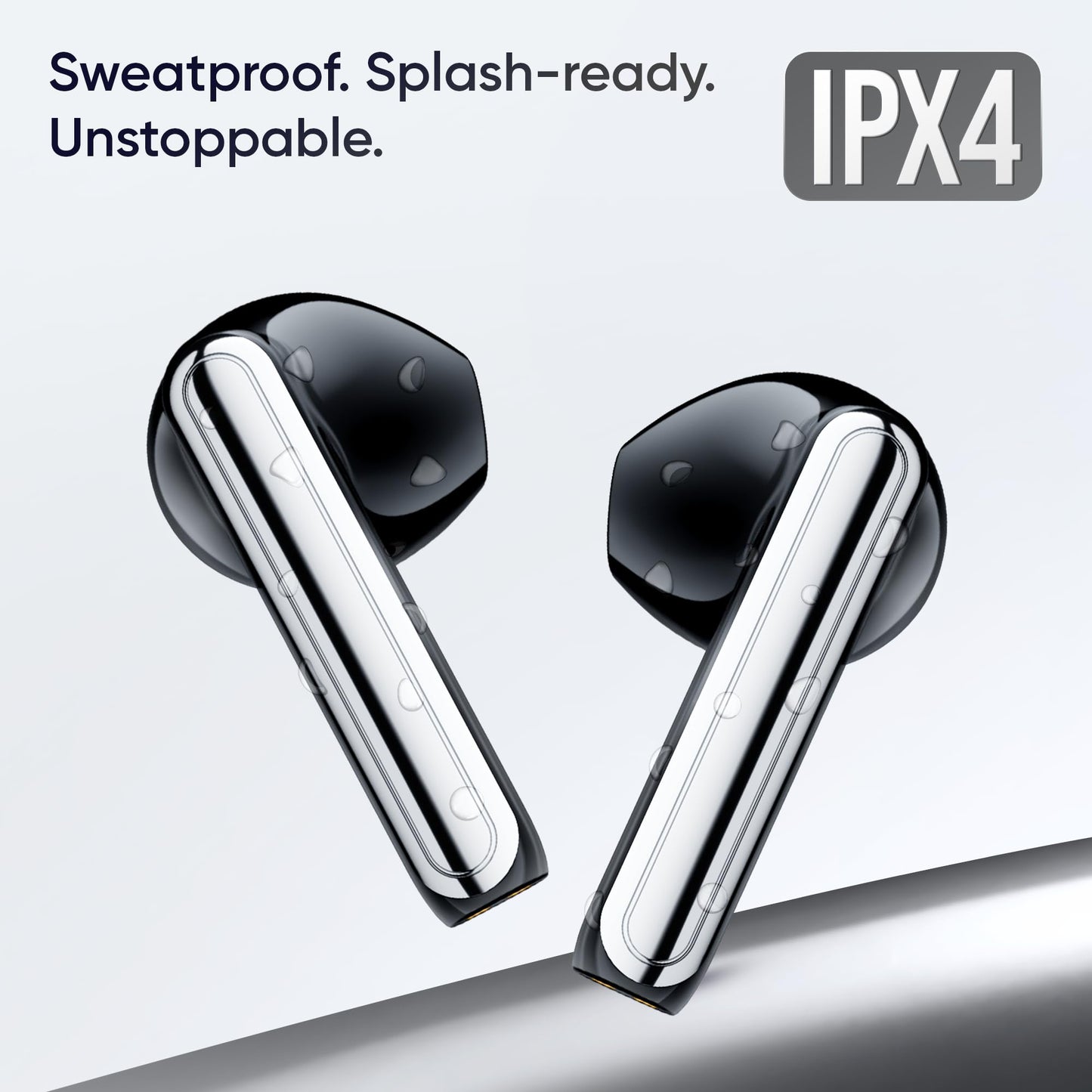 Mivi DuoPods i1 True Wireless Earbuds, 45+ Hrs Playtime, HD Call Clarity, Fast Charging, Type C, 13mm Bass Drivers, IPX 4.0 Sweat Proof, BT v5.3, Made in India Earbuds