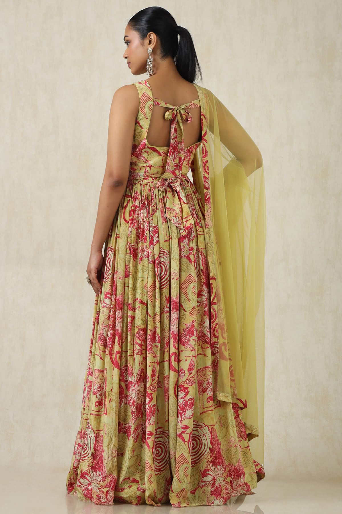 Soch Women's Viscose Crepe Maxi Gown (OWA4CD21149_Sap Green