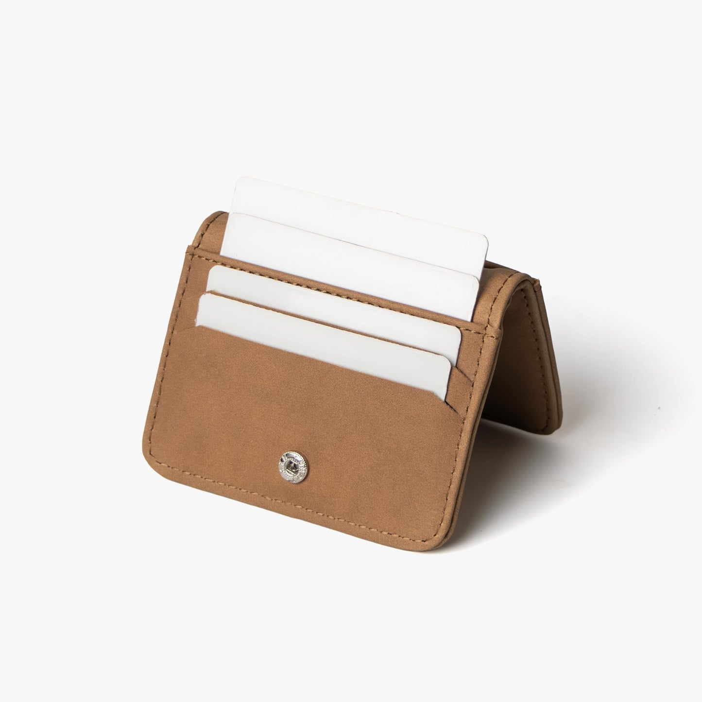 Bellblock Minimal Card Holder for Men/Women | Slim Handcrafted Mens Card Wallet | Upto 7 Cards & Folded Cash | Vegan Leather | Tangerine (Pack of 1)