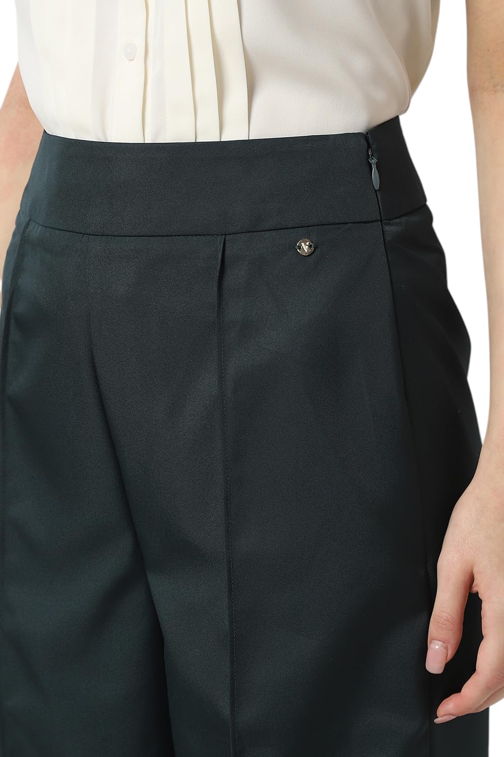 Van Heusen Women Women's Regular Pants (VWTFCRGFL29439_Dark Green