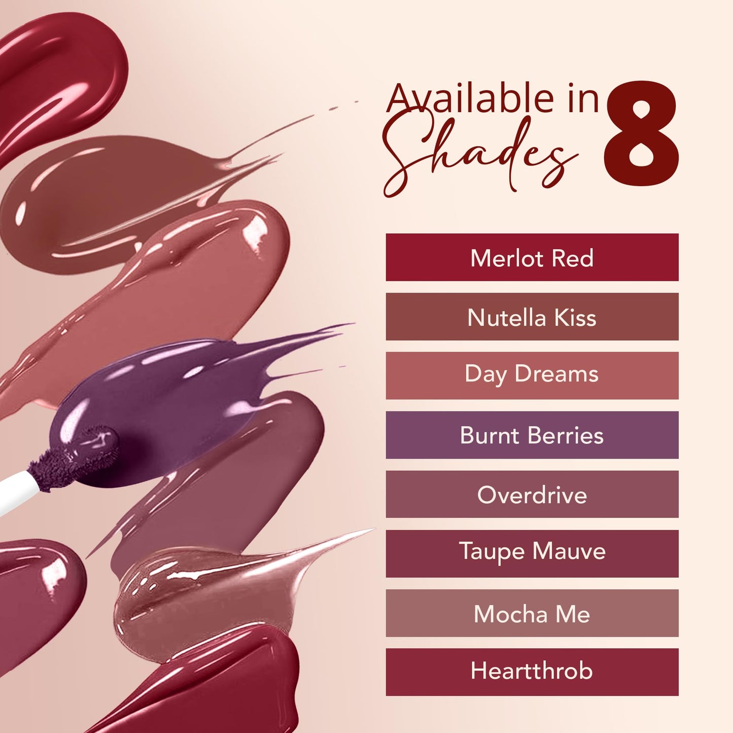 Carlton London Matte Liquid Lipstick Smudge-Proof | Long Lasting | Highly Pigmented |Makeup Gift Set - 8 CLGCYT8_1.7ml