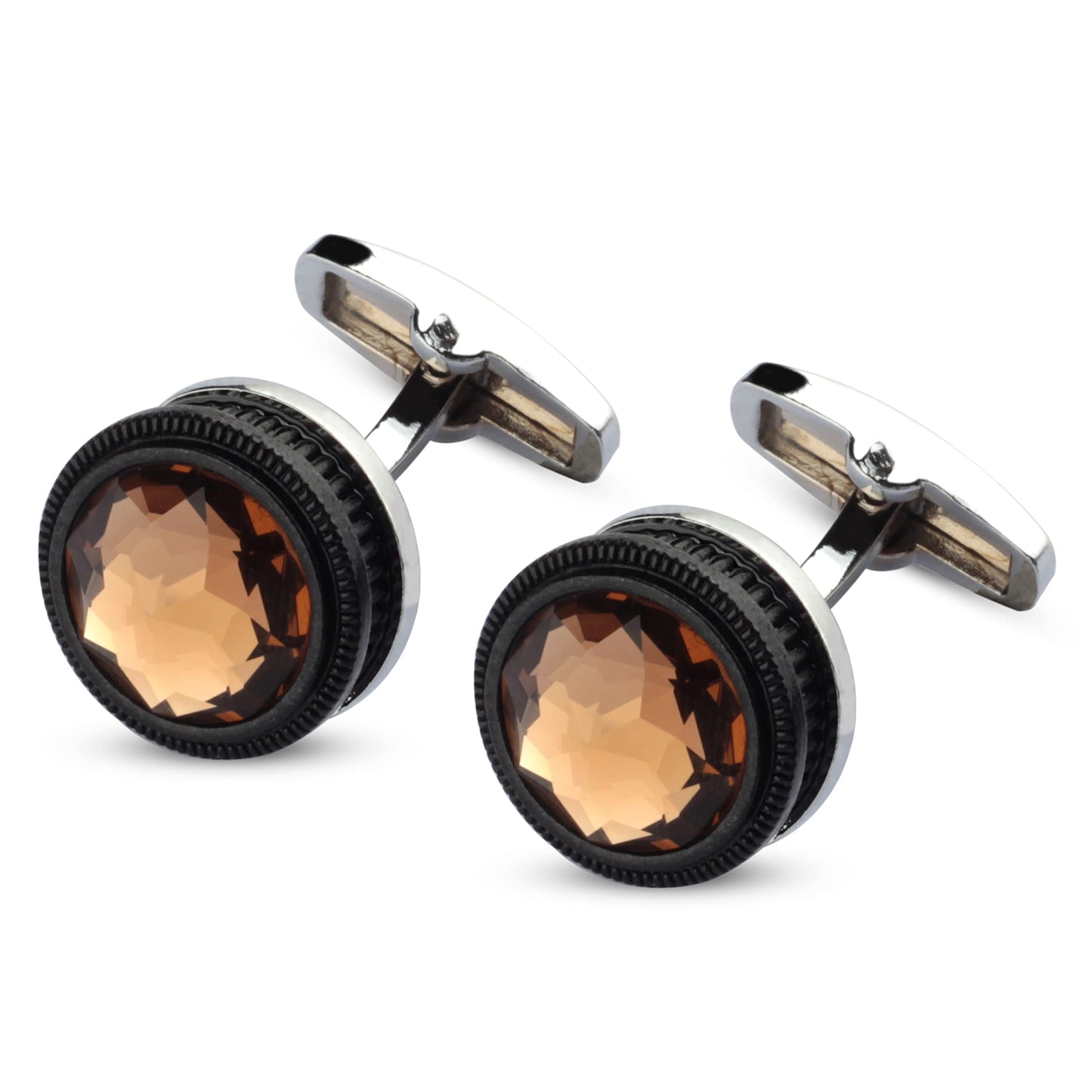 Panjatan Circle Eye Fascinating Brown Cufflinks for Men.