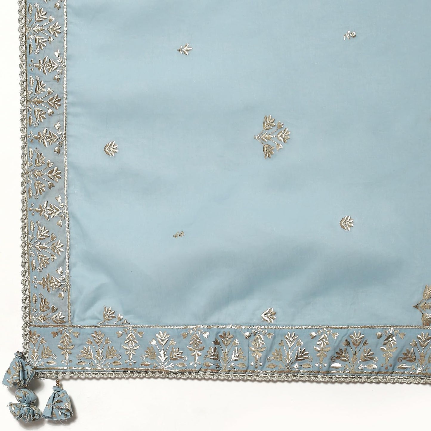 BIBA Viscose Women Printed Relaxed Salwar Kurta Dupatta(Skdkinari8540_Pastel Blue_36)